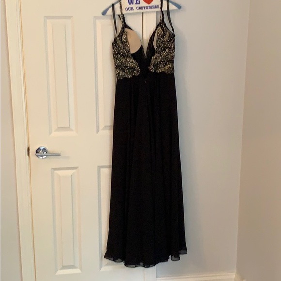 Formal, sequenced beaded spaghetti strap dress. - Picture 3 of 5